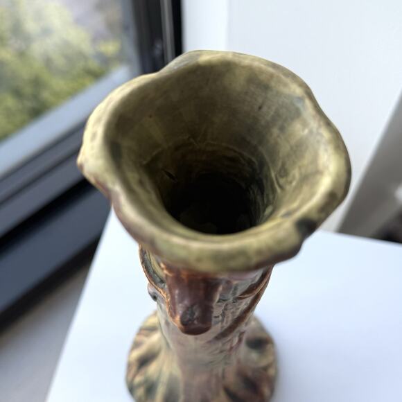 Baldin Weller Pottery Woodcraft Apple Tree Trunk Bud Vase 9" Marked Signed - Picture 7 of 8